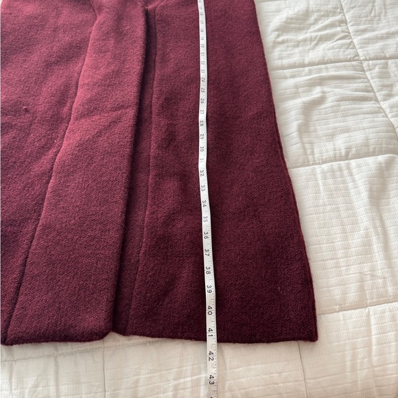 Ann Taylor burgundy long winter chic coat - Picture 6 of 8